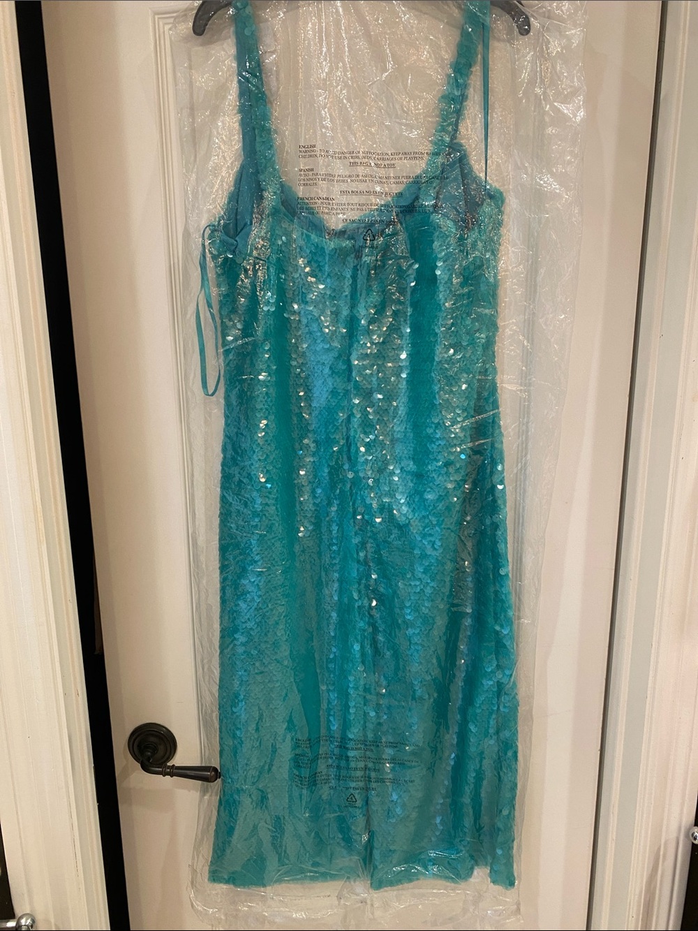 L'AGENCE Gabin  seafoam Sequin Midi Dress NWT - Picture 8 of 10